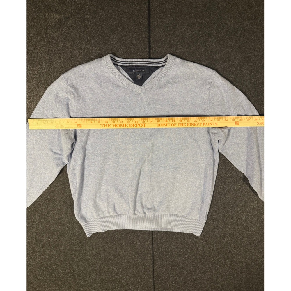 Tommy Hilfiger Men's Light Blue V Neck Long Sleeve Sweater Size‎ L - Picture 5 of 8